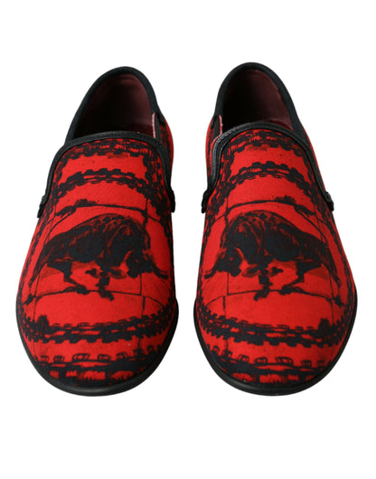 Dolce & Gabbana Torero-Inspired Luxe Red & Black Loafers