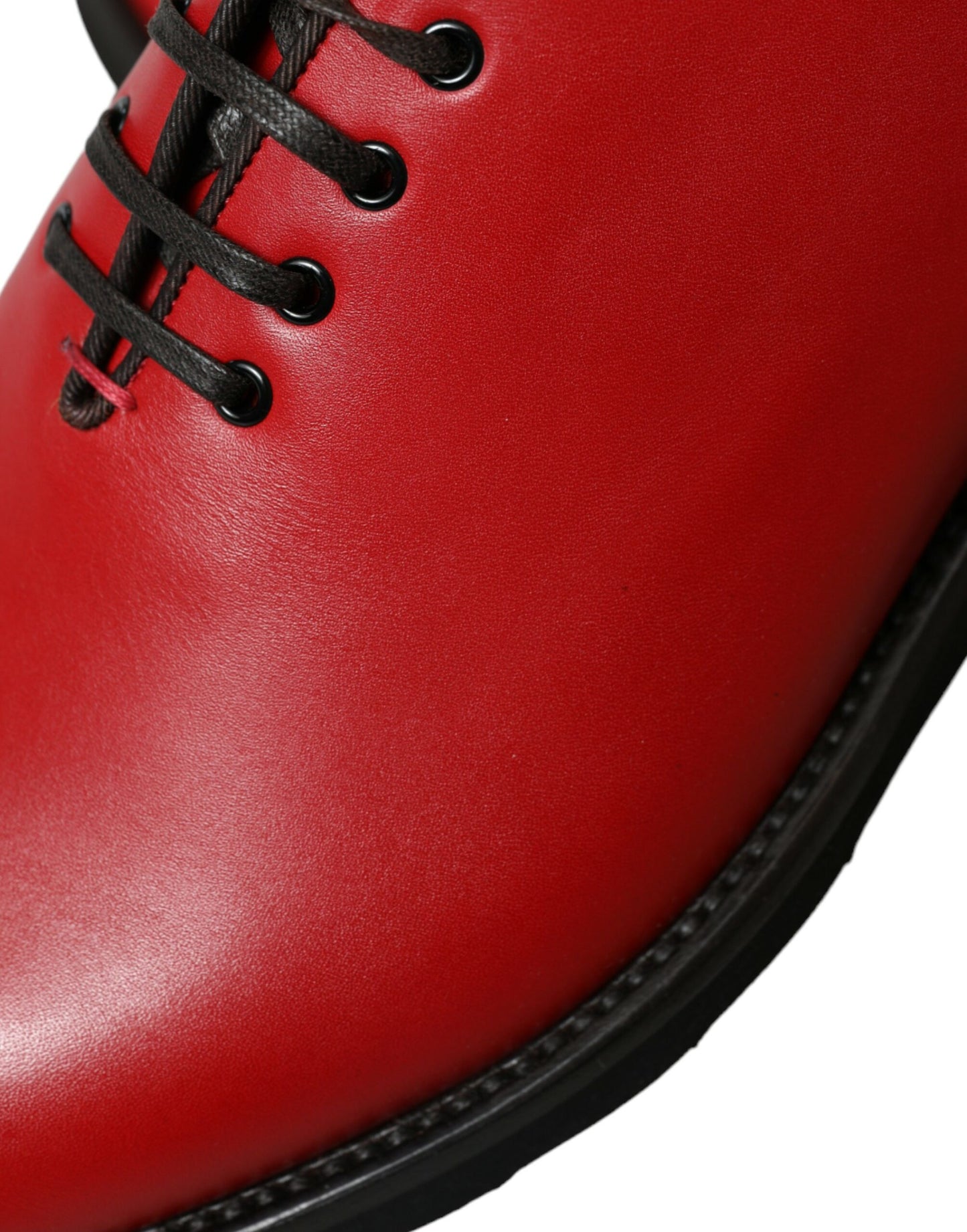 Dolce & Gabbana Elegant Red Leather Oxford Dress Shoes