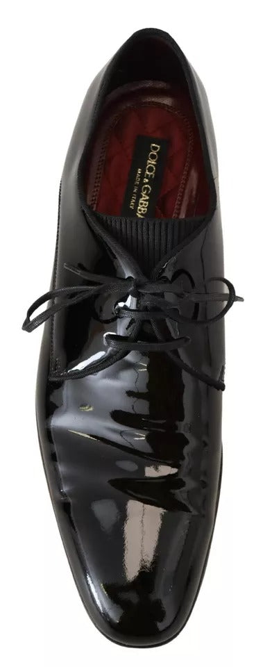 Dolce & Gabbana Black Patent Leather Derby Dress Shoes