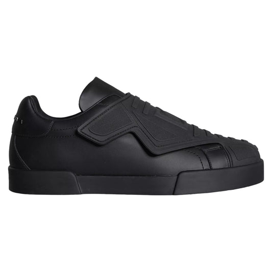 Dolce & Gabbana Black Lace Up Wave Low Top Sneakers Men Shoes