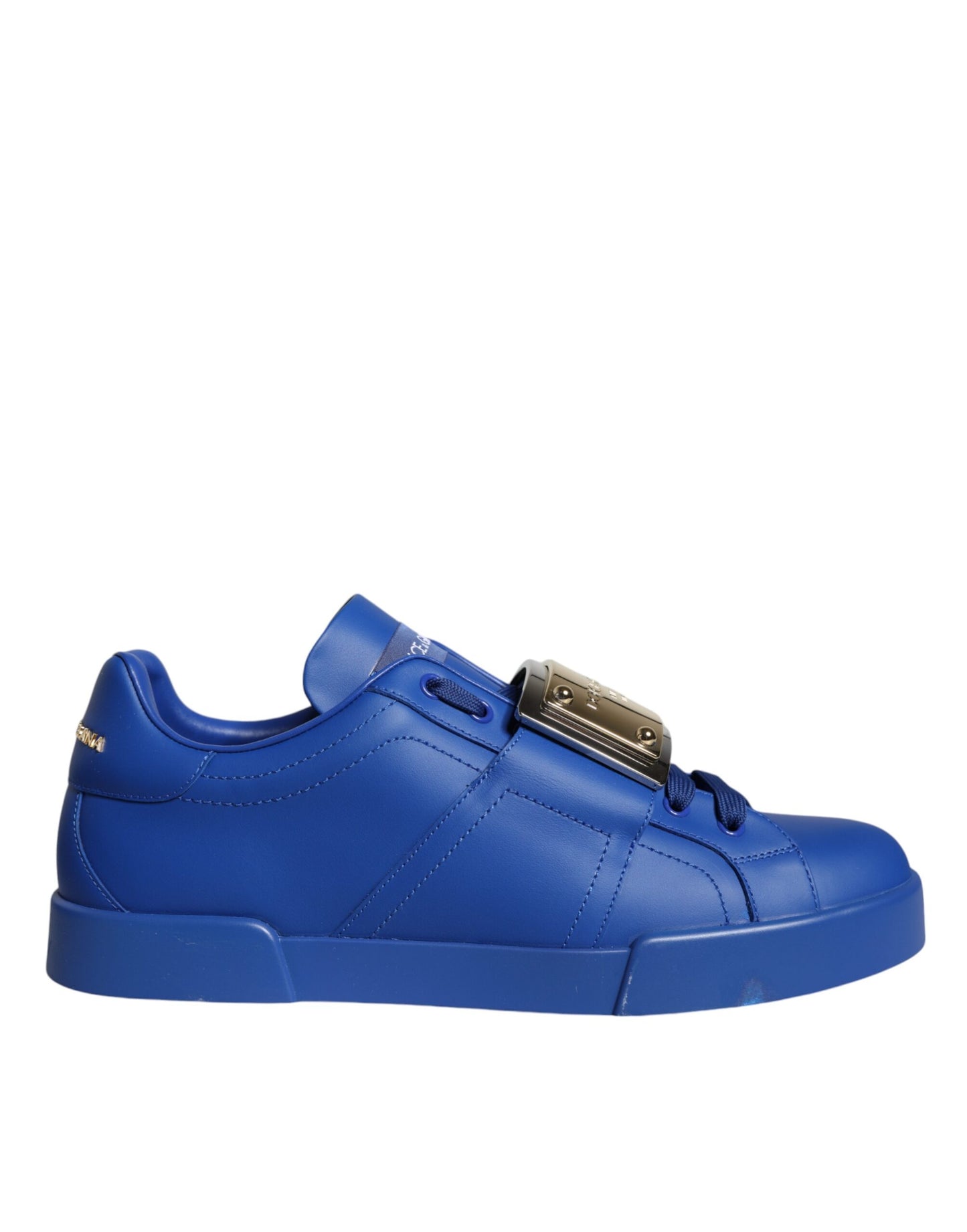 Dolce & Gabbana Blue Leather Low Top Portofino Sneakers Shoes