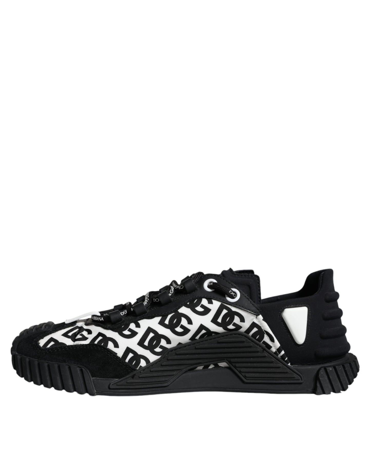 Dolce & Gabbana Black Logo Lace Up Low Top NS1 Sneakers Shoes