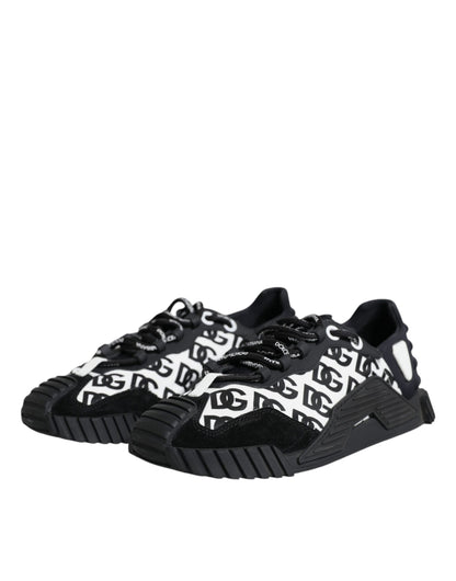 Dolce & Gabbana Black Logo Lace Up Low Top NS1 Sneakers Shoes