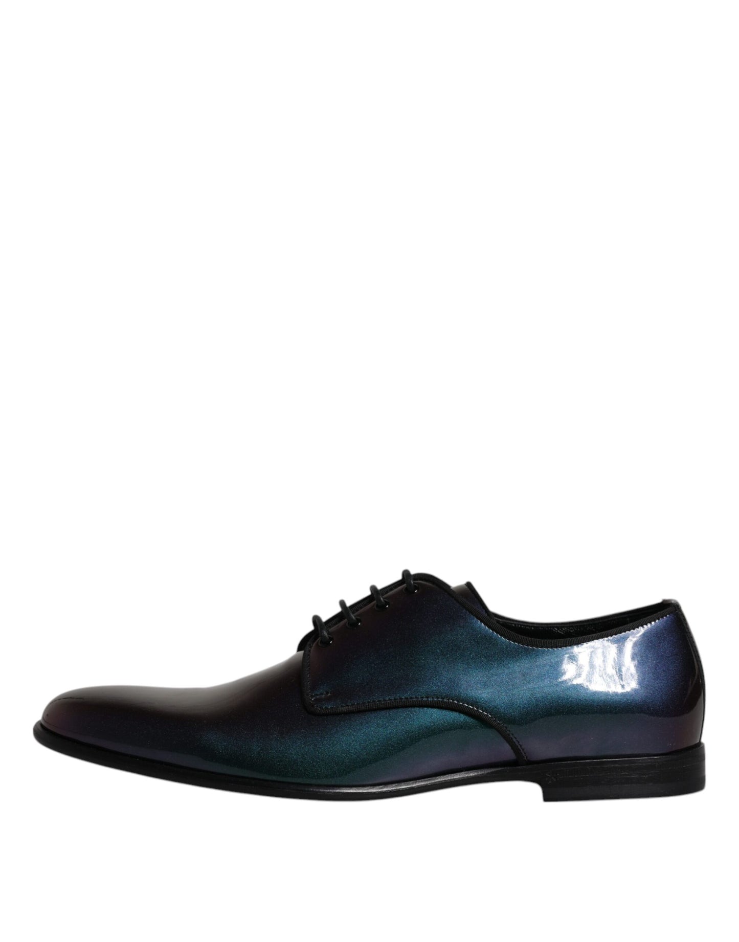 Dolce & Gabbana Peacock Patent Leather Derby Men Dress Shoes