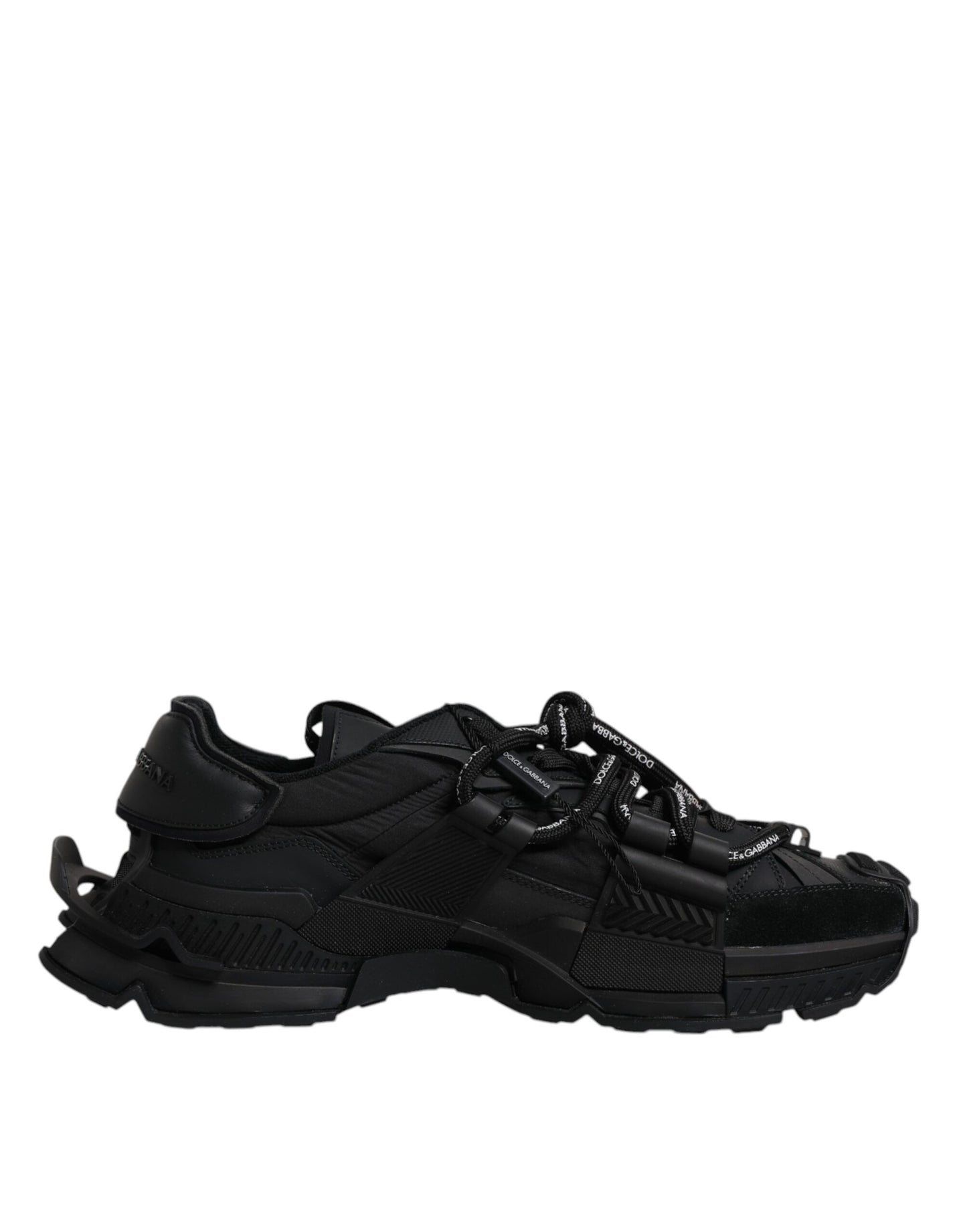 Dolce & Gabbana Black Low Top Space Lace Up Sneakers Shoes