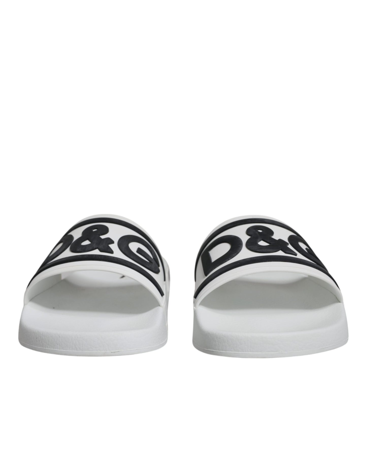 Dolce & Gabbana White Black Sandals Rubber Beachwear Shoes