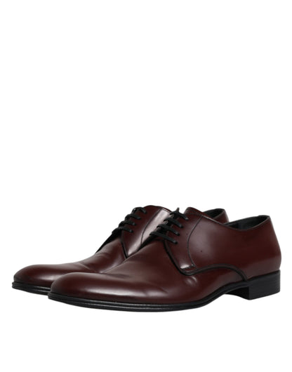 Dolce & Gabbana Brown Leather Derby Formal Men Dress Shoes